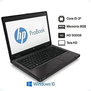 Notebook HP Probook Core I5-3ª 8gb DDR3 Hd 500gb Wifi 14