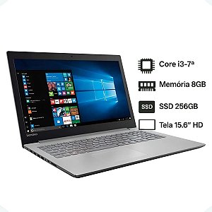 Notebook Lenovo Core i3-7ª 8gb DDR4 SSD 256gb 15.6 Win10