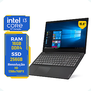 Notebook Lenovo Ideapad S145 Core I3-1005G1 16gb SSD 256Gb