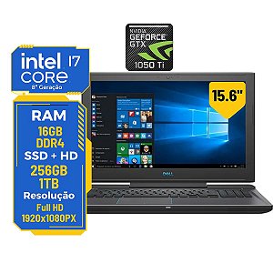 Notebook Gamer Dell G7 i7-8ª GTX 1050Ti SSD + HD Full Hd IPS