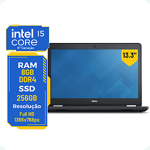 Notebook Dell Latitude E5470 Core i5-6ª 8gb 256gb Tela 14"