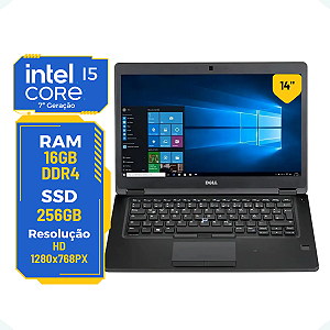 Notebook Dell Latitude 5480 Core i5-7ª 16gb 256gb Tela 14"