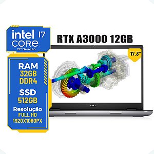 Note Workstation Dell Precision 7770 Core i7-12ª 32gb 512gb