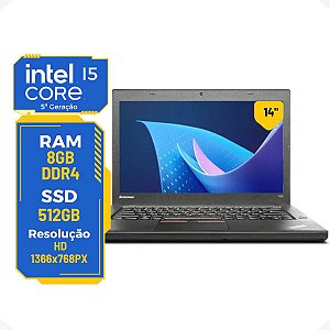 Notebook Lenovo Thinkpad T450 Core i5-5ª 8gb 512gb Tela 14'