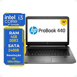 Notebook Probook 440 G2 Core i3-4th 4gb 240gb Sem Bateria