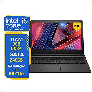 Notebook Dell Inspiron 3567 Core I5-7th 8gb 240gb 15.6' HD