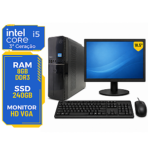 Computador PC Cpu Desktop Completo Core i5 8gb 240gb Wifi