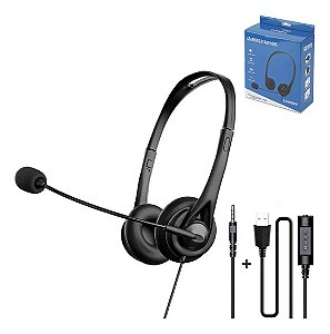 Fone Headset Com Microfone Para Home Office Reuniões Pc Note