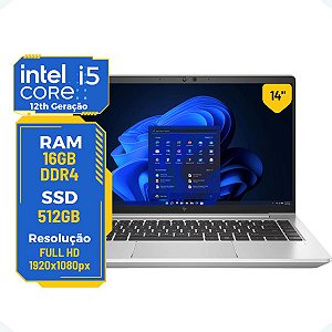 Notebook Hp Elitebook 640 G9 i5-12th 16gb 512gb 14' Full Hd