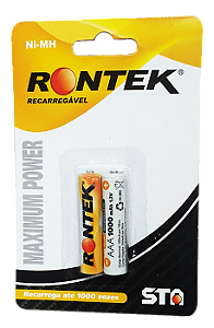 Bateria AAA Recarregável 1,2v 1000mAh C/2 Rontek