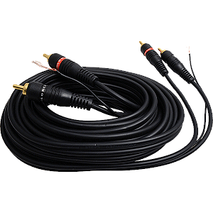 Cabo 2 + 2RCA 1.5M Emborrachado, Preto com Terra LOUD