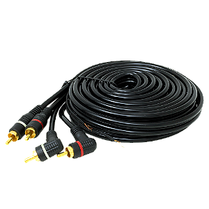 Cabo 2 + 2RCA 5M Emborrachado, Preto com Terra