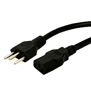 Cabo AC Tripolar 1,5metros 10A 3X0,50mm