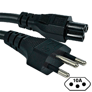 Cabo AC Tripolar 1,5metros 10A 3X0,75mm Mickey