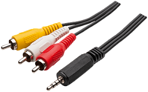 Cabo de Áudio e Vídeo P2 4C X 3RCA 2 Metros Emborrachado