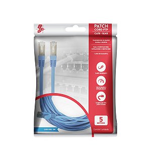 Cabo de Rede Ftp Patch Cord Cat-6 - 5M - Azul