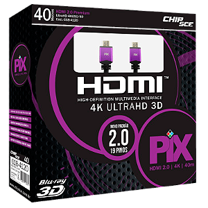 Cabo HDMI 2.0 4k ultraHD 3D 40M