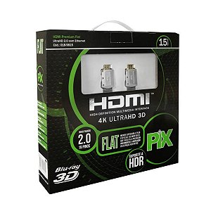Cabo HDMI 4K Premium Flat 2.0,  Desmontavel ULTRAHD 3D, 19 Pinos -  15M - Caixa