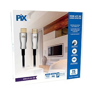 Cabo HDMI AFC 8K 2.1 Super Ultra HD Fibra Ótica Ativa - 15M