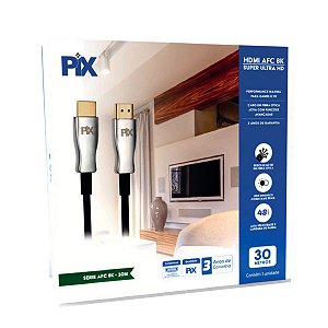 Cabo HDMI AFC 8K 2.1 Super Ultra HD, Fibra Ótica Ativa - 30M