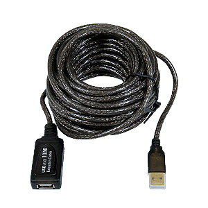 Cabo Extensor USB 2.0 AM/AF 10 metros com Amplificador de Sinal