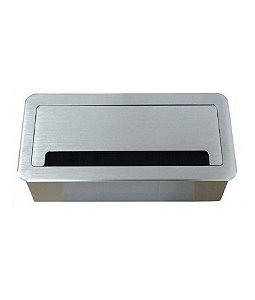 Caixa de Mesa Open Box para 8 Blocos Office Job Dutotec - 3ELE/3RJ-45/2BC - Prata