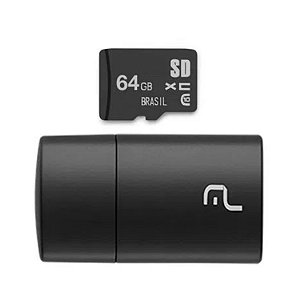 Cartão de Memória + Leitor USB 2X1 64GB Multilaser