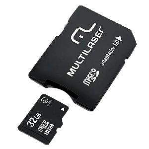 Cartão de Memória Micro SD + Adaptador 32 GB Multilaser