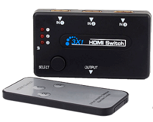 Chave Seletora 3x1 HDMI com Controle