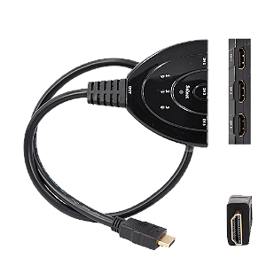 Chave Seletora Cabo HDMI 3x1 Splitter