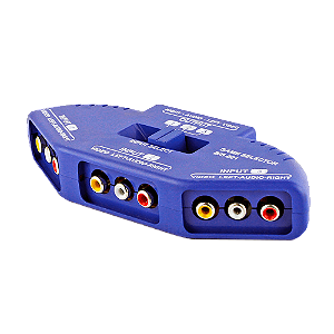 Chave Seletora RCA para Áudio e Vídeo 3 Entradas x 1 Saída