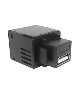 Conector Keystone USB 5V 2.1A Dutotec - Preto