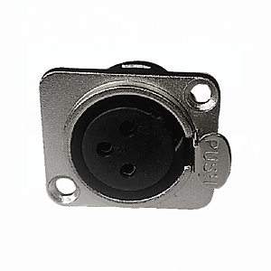 Conector XLR Fêmea 3 Pinos Para Painel SA2X Santo Angelo
