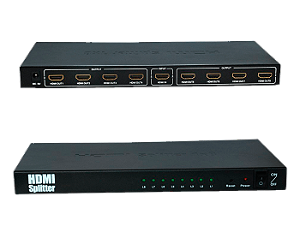 Distribuidor de Vídeo HDMI Splitter 1x8 portas