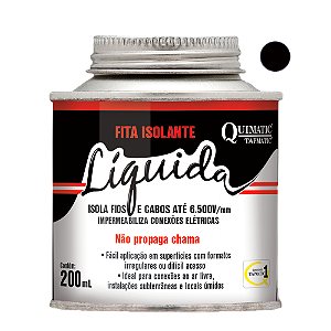 Fita Isolante Líquida Quimatic Preta 200mL Tapmatic