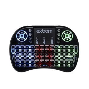 Mini Teclado Exbom, Wireless iluminado, Mouse Touch - BK-BTI8leds