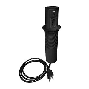 Mini Totem Automático 1T 10A + 2 USB 5V 3A Dutotec - Preto
