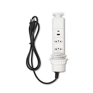 Mini Totem Manual 2T 10A + 2 USB 5V 3A Dutotec - Branco