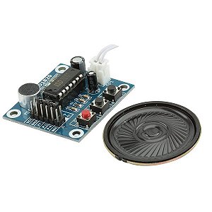 Módulo Gravador de Voz e Player ISD1820 com Alto Falante