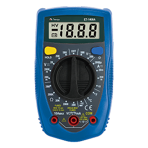 Multímetro Digital 20 Ohms Temp Data Hold Et-1400 Minipa