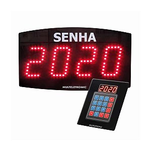 Painel de Senha 4 Dígitos 270X137MM Aleatória Digital com Teclado Multeletronic