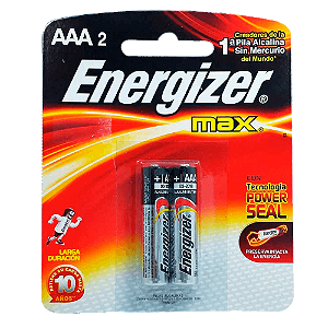Pilha Alcalina AAA 1,5V Max Energizer C/2