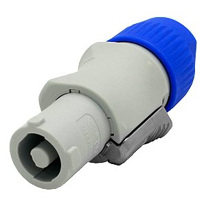 Plug Conector Fêmea Powercon Linha Power Cinza