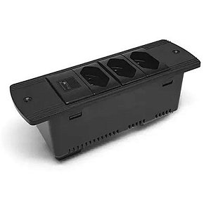 Régua de Mesa para 4 Blocos Facility SERIE-170 Dutotec - 2ELE/1RJ-45/1USB - Preto