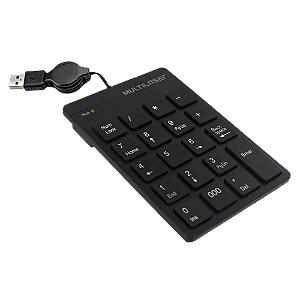 Teclado Numerico Multilaser com Fio Retratil USB Preto - TC198