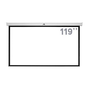 Tela de Projeção Retrátil 119 Polegadas Sumay, Formato Cinema 16:9, 2,64X1,47M
