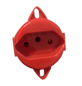 Tomada de Piso 2P+T Vermelho