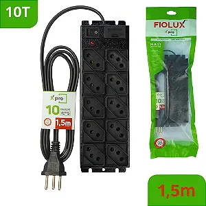 Filtro de Linha Fiolux Metálico com 10 Tomadas