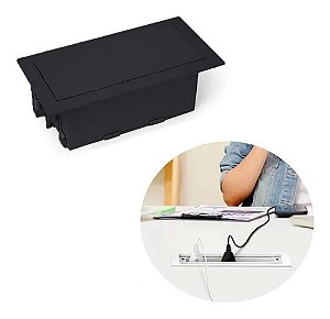 Caixa De Embutir Preto 6 Blocos Em Abs Sem Blocos Qtmov