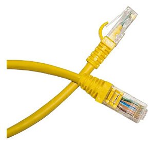 Cabo de rede Patch Cord Cat-6e com 1,5 metros 24AWG Amarelo ( ANATEL )